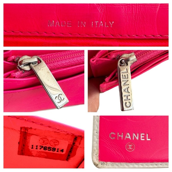 Authentic CHANEL White Quilted Leather & Black CC Cambon Large Wallet with Box - Picture 2 of 16